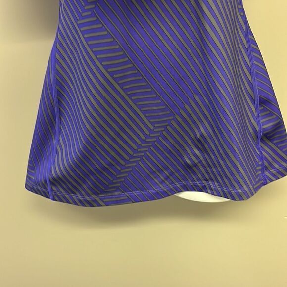 Under Armour Women’s Purple/Gray HeatGear Long Sleeve Striped Pullover-large - Picture 7 of 16